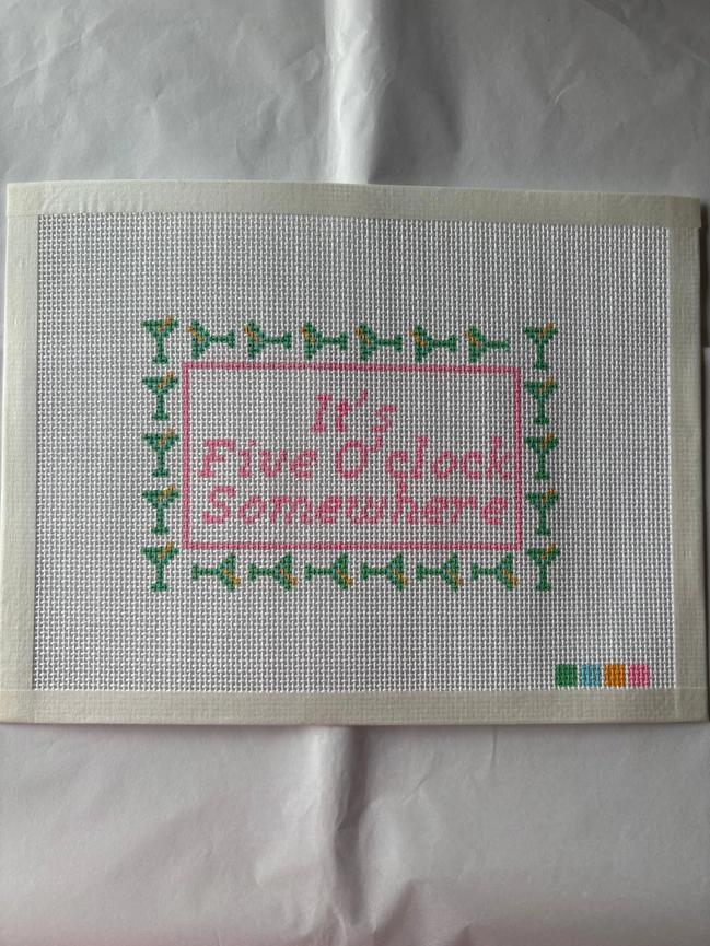 It’S Five O’Clock Somewhere Needlepoint Canvas 13 mesh