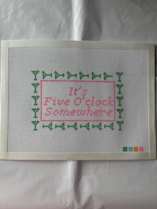 It’S Five O’Clock Somewhere Needlepoint Canvas 13 mesh