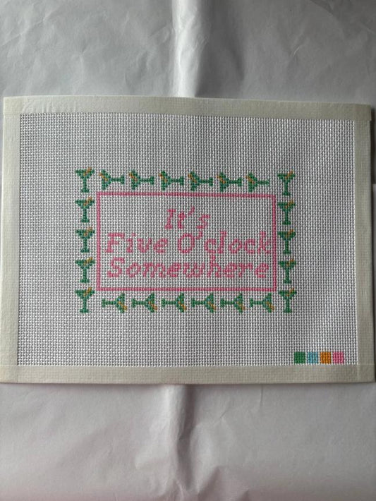 It’S Five O’Clock Somewhere Needlepoint Canvas 13 mesh