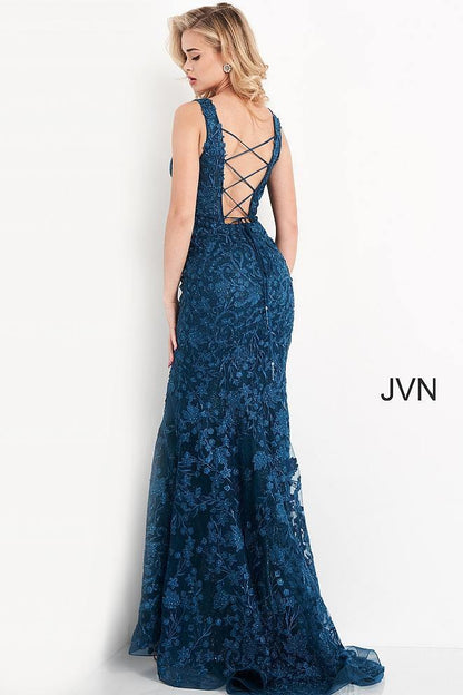 Jovani 04591 Long Sleeveless Lace Mermaid Prom Gown
