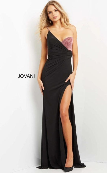 Jovani 09021 One Shoulder Long Formal Prom Gown