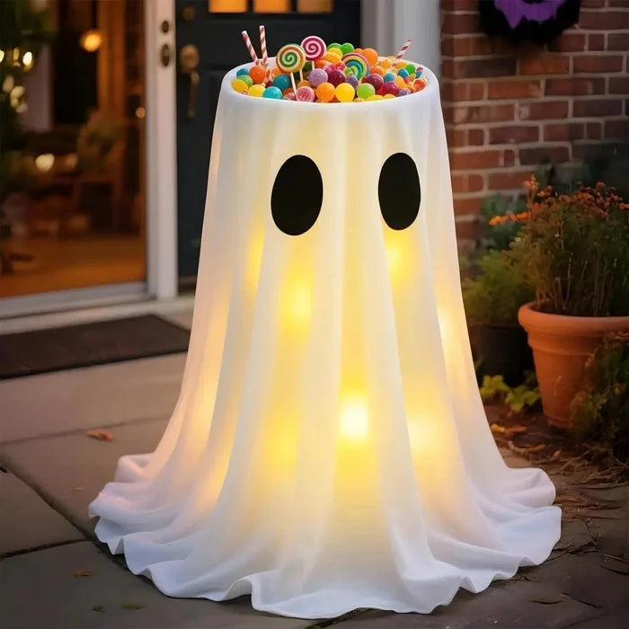 Large-Capacity Lighted Halloween Ghost Candy Bowl