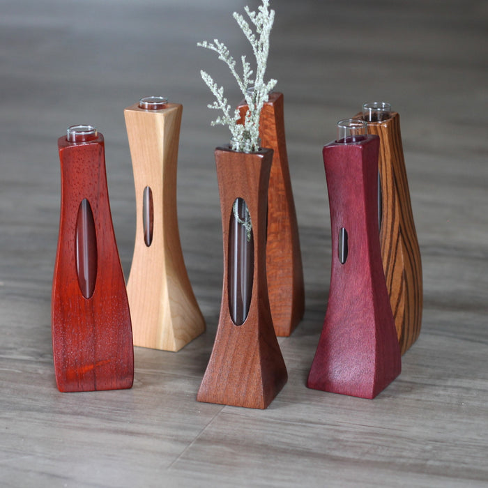Large Wooden Bud Vase image 1