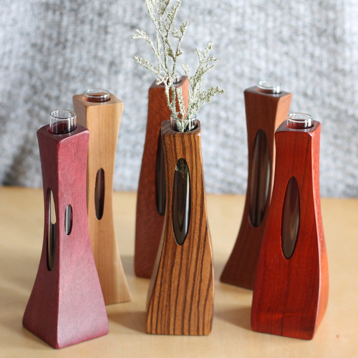 Large Wooden Bud Vase image 4