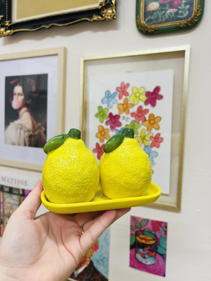 lemon salt and pepper shaker set