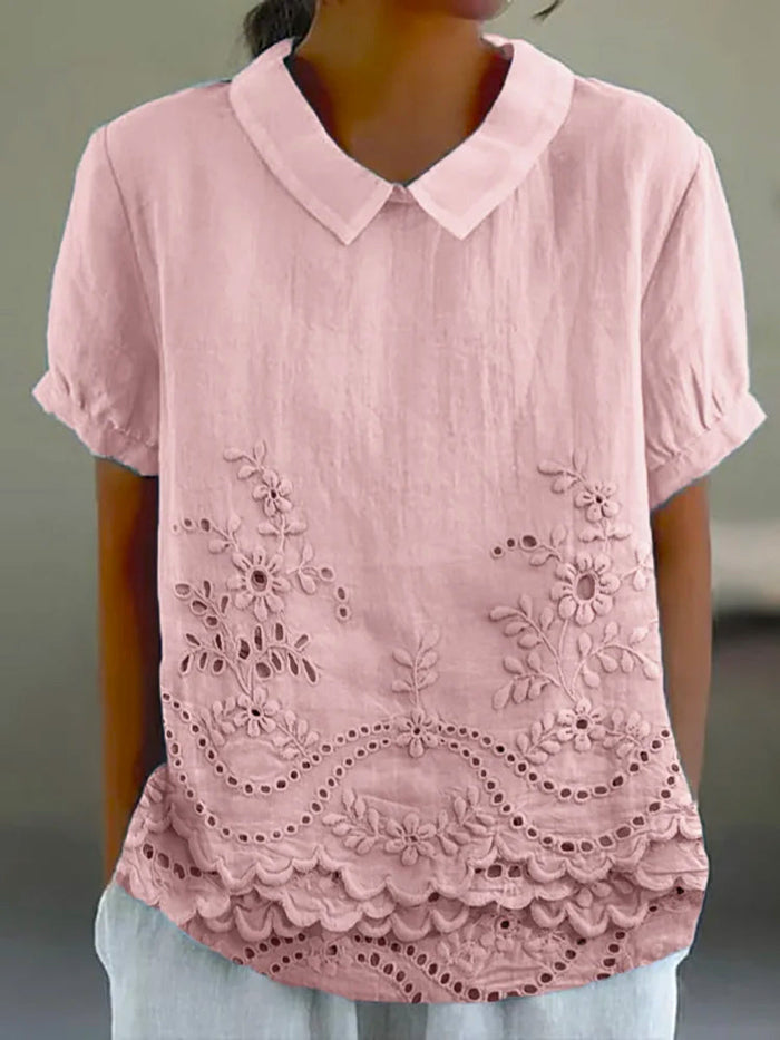 Lila | Floral Embroidered Shirt