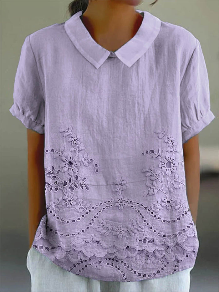 Lila | Floral Embroidered Shirt