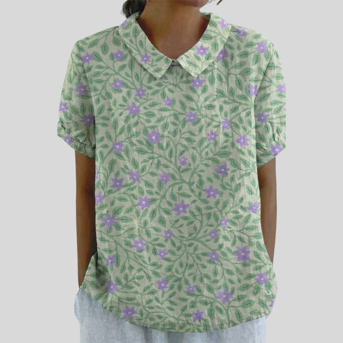 Lucienne | Floral Leaf Blouse