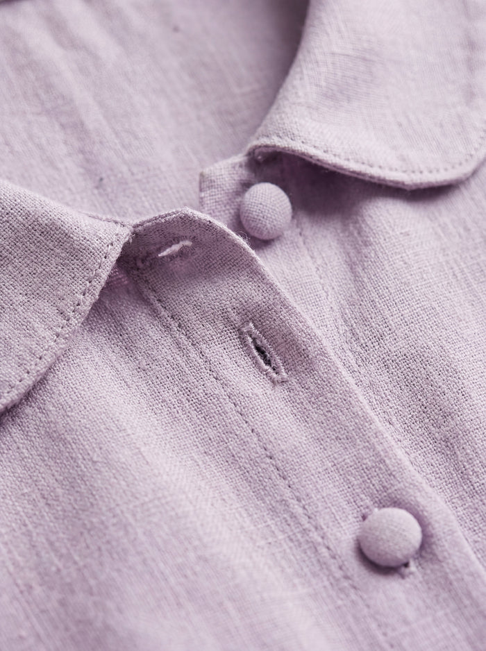 Lucienne · Midi dress with a Peter Pan collar and puff sleeves