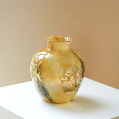 Clear lustrous glass vase with smooth finish, 10-inch height, elegant and durable design for floral arrangements