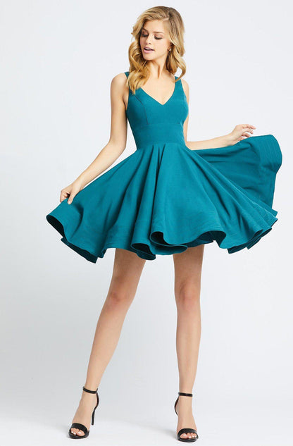 Short Flutter Sleeveless Cocktail Dress Flutter Sleeves Mac Duggal