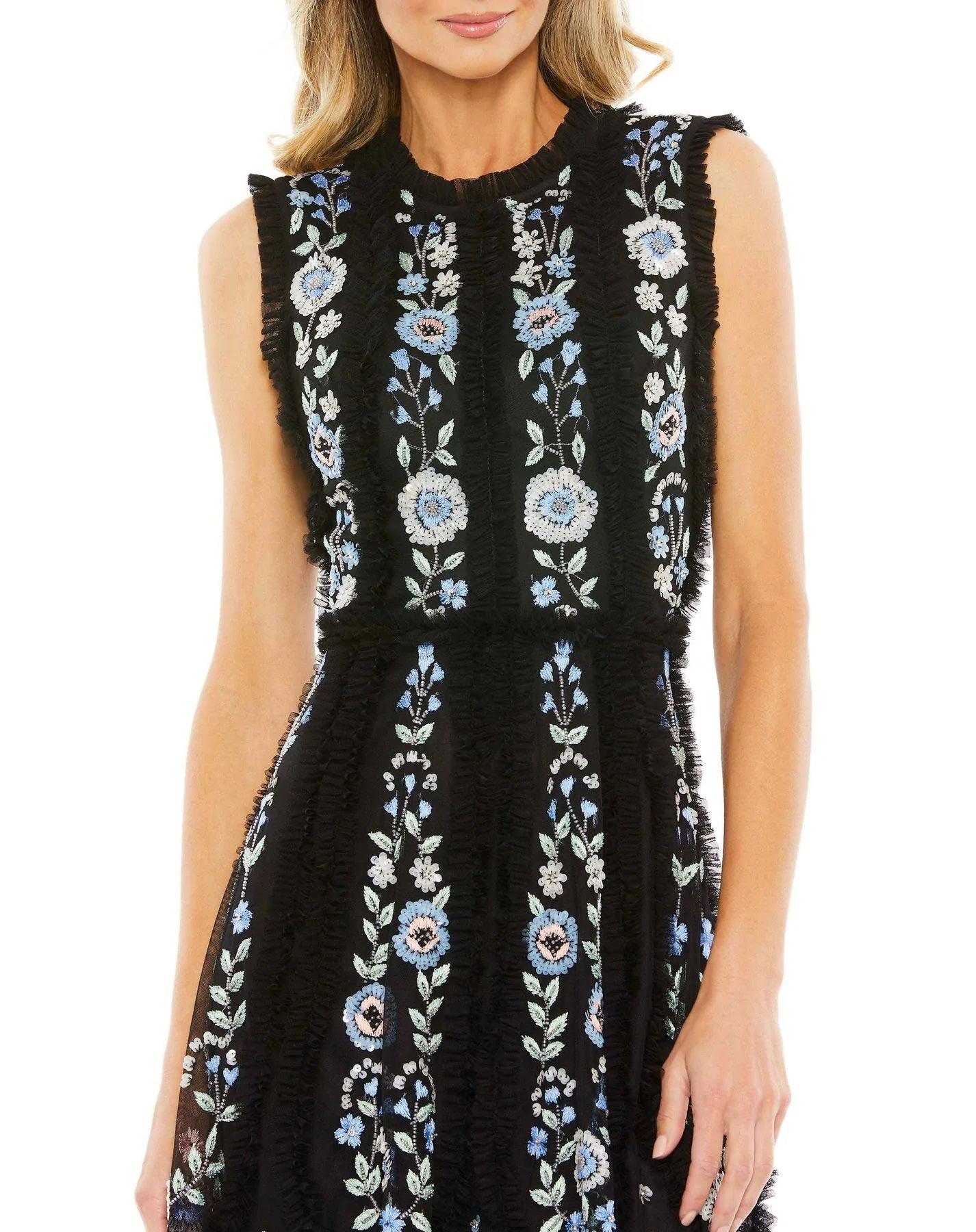 Short Sleeveless Cocktail Dress Sleeveless Detail Mac Duggal 9135