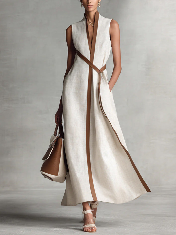 Margaux · Fluid Dress with Korean Collar