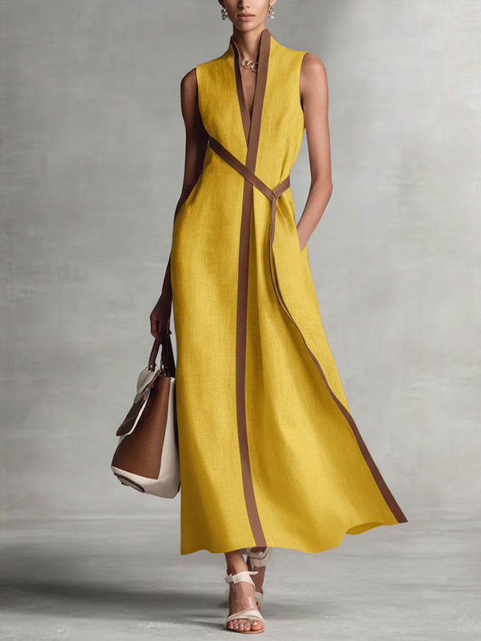 Margaux · Fluid Dress with Korean Collar