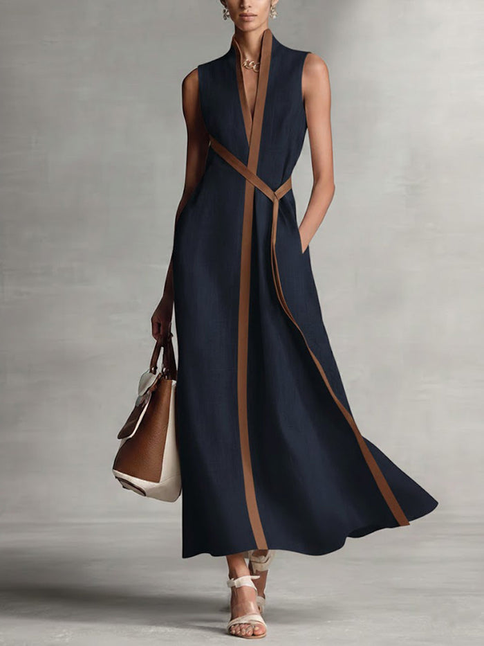 Margaux · Fluid Dress with Korean Collar