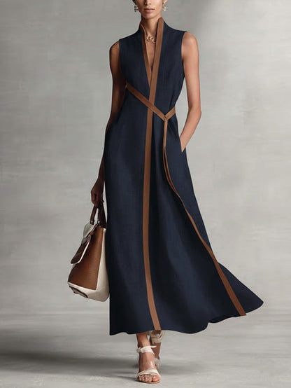Margaux · Fluid Dress with Korean Collar