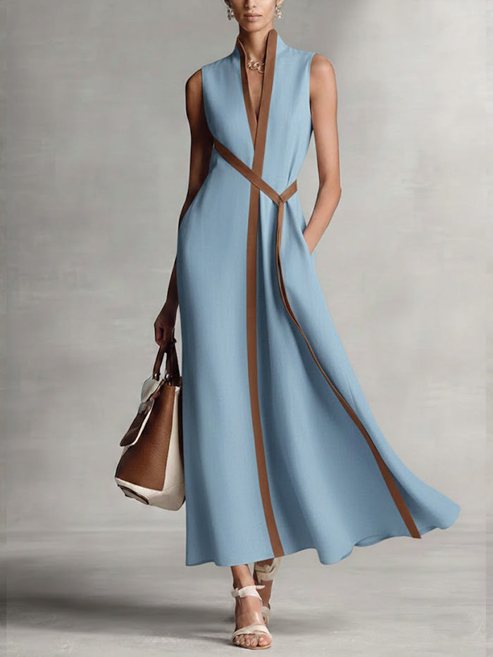 Margaux · Fluid Dress with Korean Collar