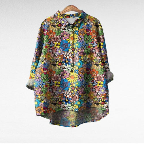 Marjolaine | Retro Floral Blouse