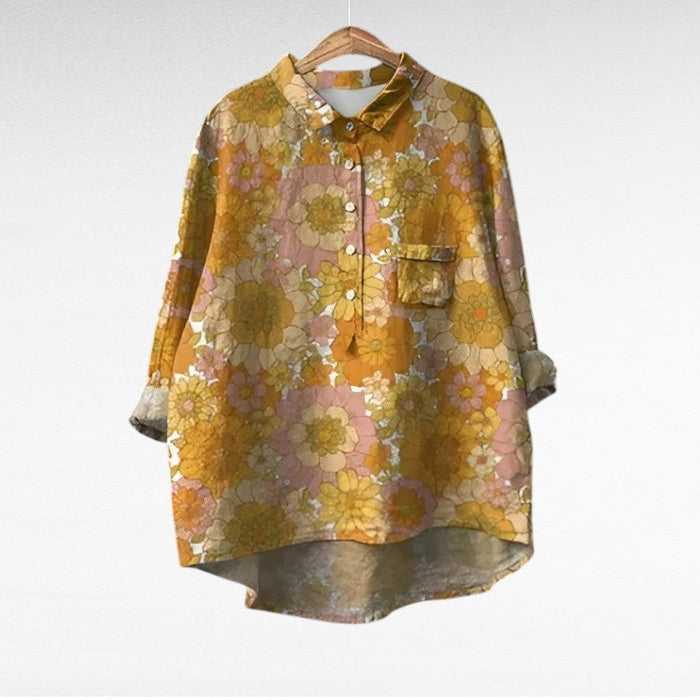 Marjolaine | Retro Floral Blouse