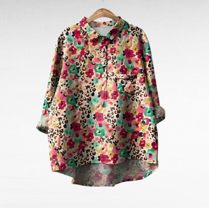 Marjolaine | Retro Floral Blouse