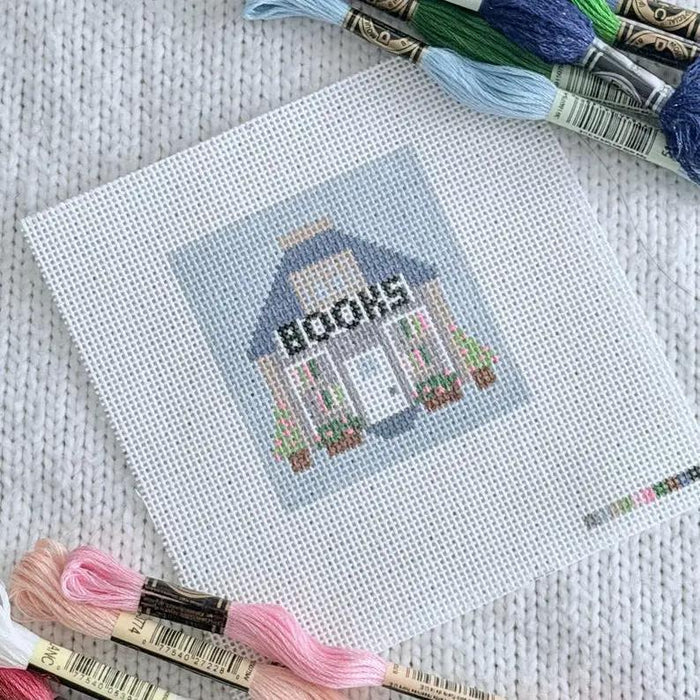 Mini Bookshop 18 Mesh Canvas Handpainted Needlepoint