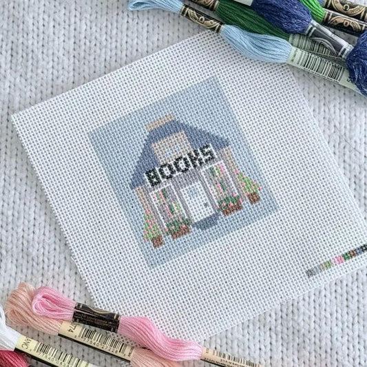 Mini Bookshop 18 Mesh Canvas Handpainted Needlepoint