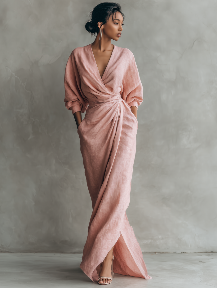 Minimalist V-Neck Maxi Dress