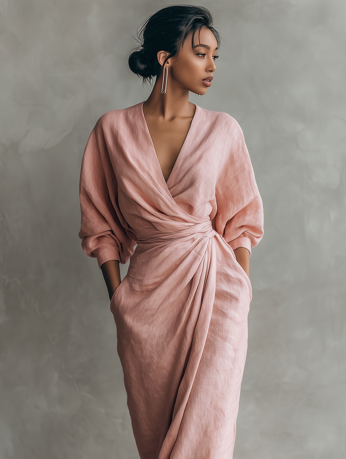 Minimalist V-Neck Maxi Dress