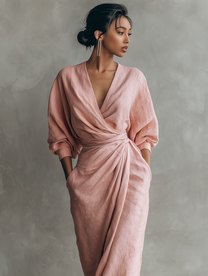 Minimalist V-Neck Maxi Dress