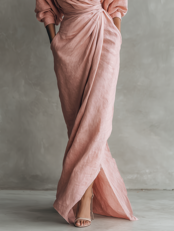 Minimalist V-Neck Maxi Dress