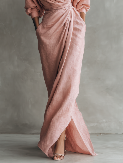 Minimalist V-Neck Maxi Dress