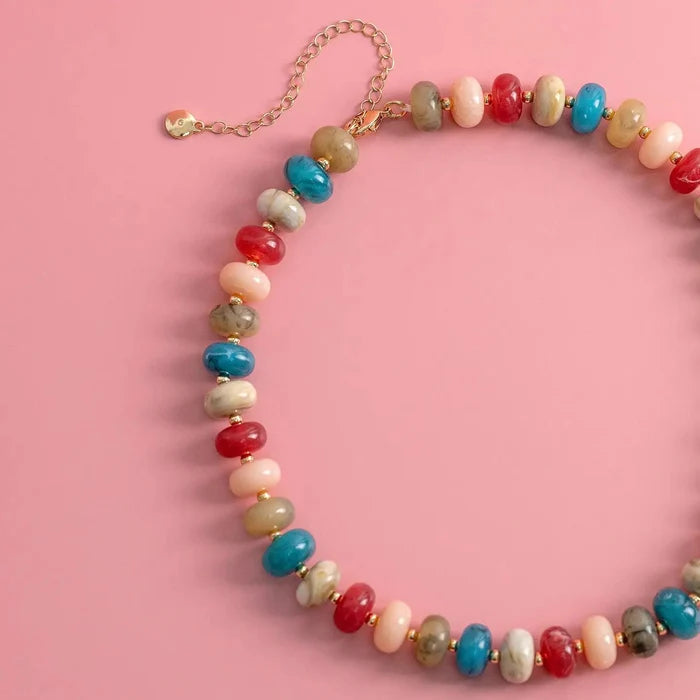 Mood Swirl Marble Bead Necklace