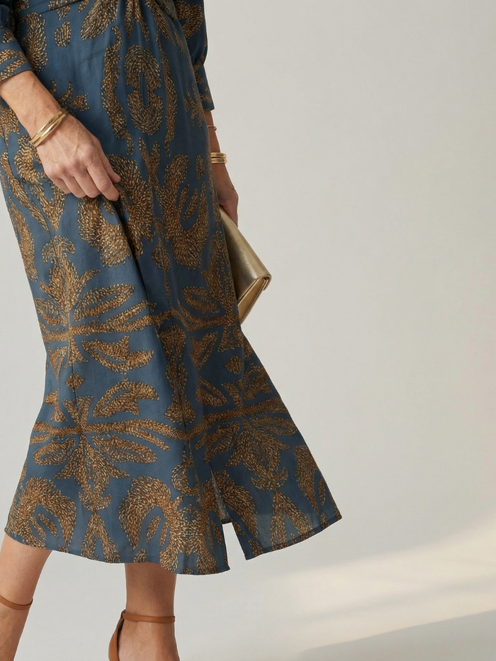 Moon | Natural Wrap Midi Dress