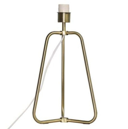 Small modern stylish desk lamp with marble-patterned shade and bronze metal base on a table