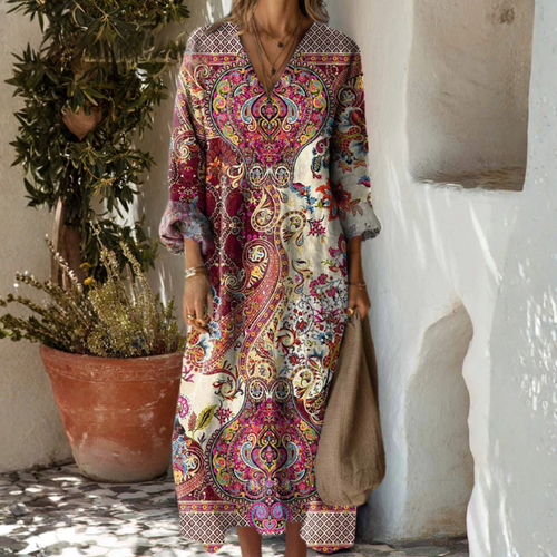Nora Urban Bohemian Dress – Where Art Meets Autumn Elegance
