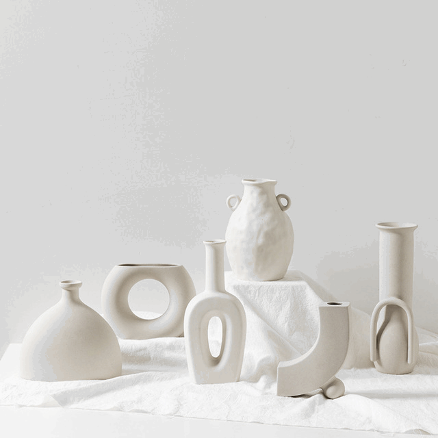 Nordic decoration ceramic vase with matte finish and minimalist Scandinavian design