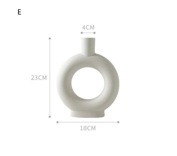 Minimalist Nordic ceramic vase with matte glaze for modern home decor