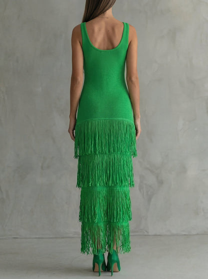 Odette · Long Backless Dress with Wide Shoulders