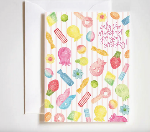 Cute 4.25x5.5 birthday card with ‘only the sweetest for you’ text
