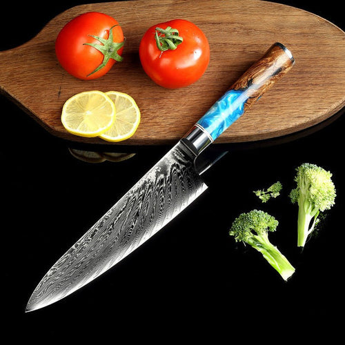 Stylish patterned kitchen knife with sharp blade and ergonomic handle for precision cutting