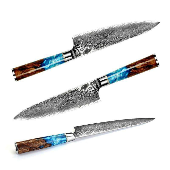 Pattern Kitchen Knife with 8-inch laser-etched high-carbon stainless steel blade and pakkawood handle