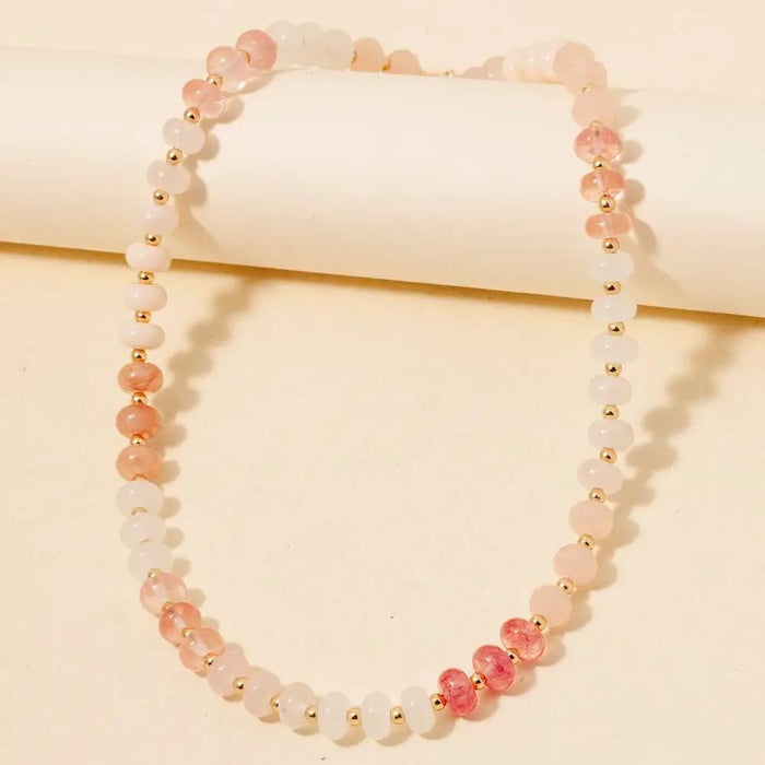 Peach beaded necklace
