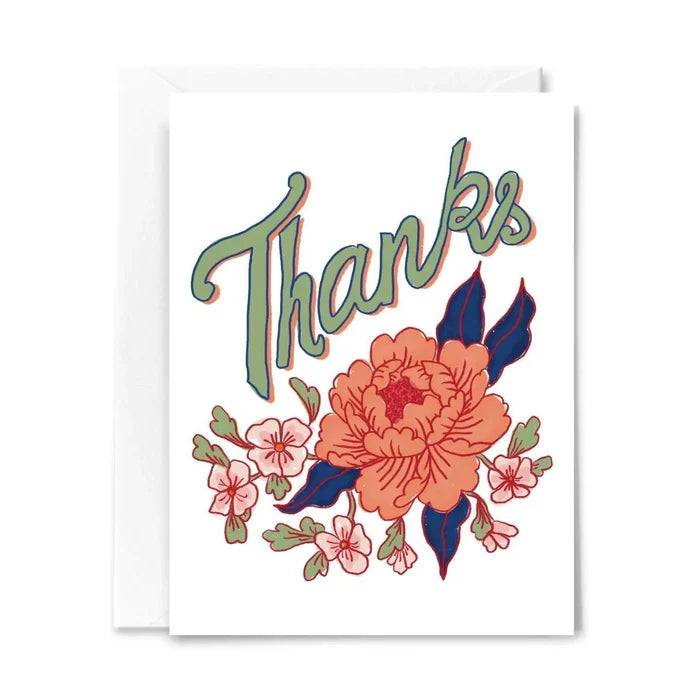 Peony Thanks Card