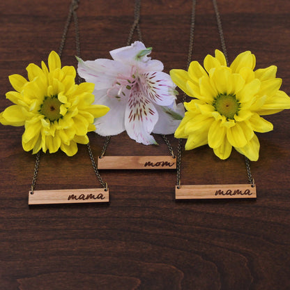 Personalized Wooden Necklace image 0