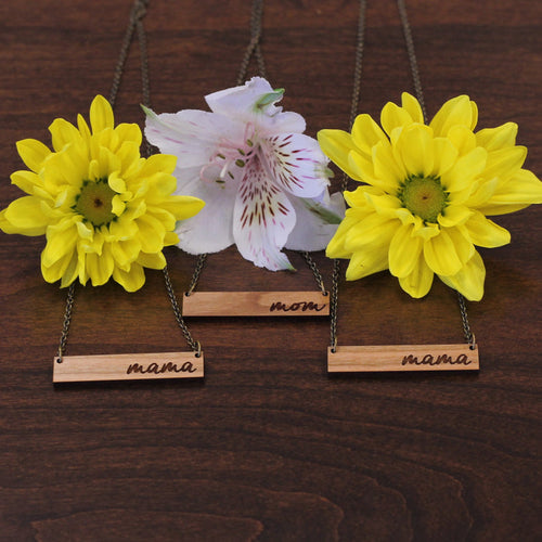 Personalized Wooden Necklace image 0