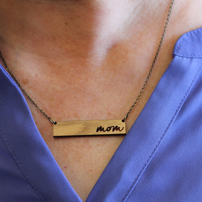 Personalized Wooden Necklace image 1