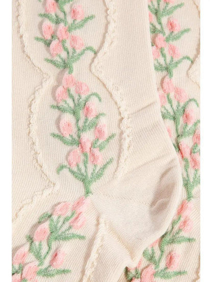 Pink Floral Socks