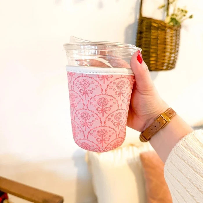 Pink Hydrangeas Coffee Coozie