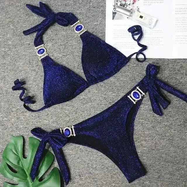PAYASEN Rhinestone Bikini - Crystal Diamond Swimsuit for Women