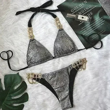 PAYASEN Rhinestone Bikini - Crystal Diamond Swimsuit for Women